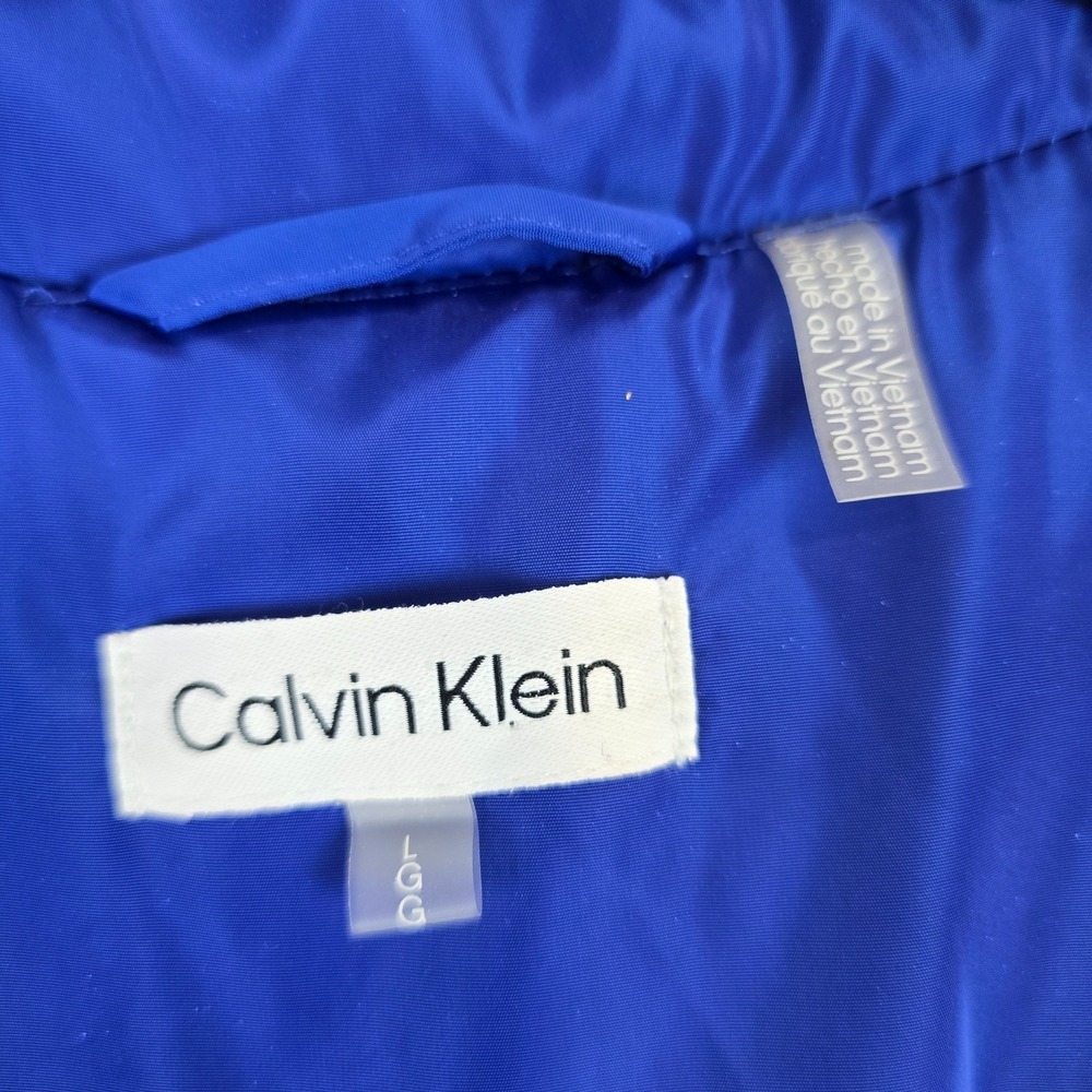Calvin Klein Blue Puffer Vest Women's Large Quilted Full Zip Lightweight Vest - Picture 5 of 10
